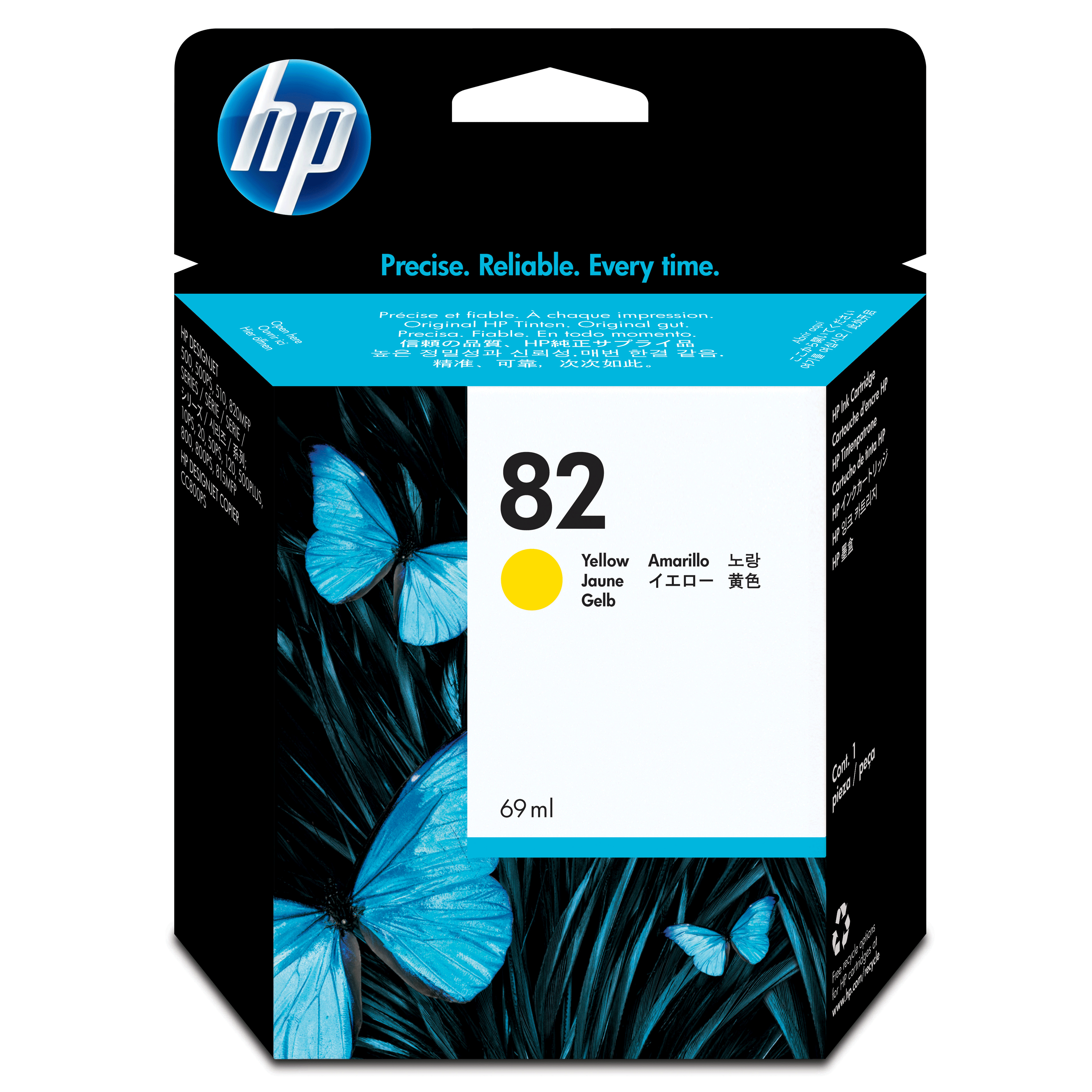HP 82 - 69 ml - Gelb - original - Tintenpatrone - für DesignJet 111, 510, 510ps HP 82 - 69 ml - Gelb - original - Tintenpatrone - für DesignJet 111, 510, 510ps