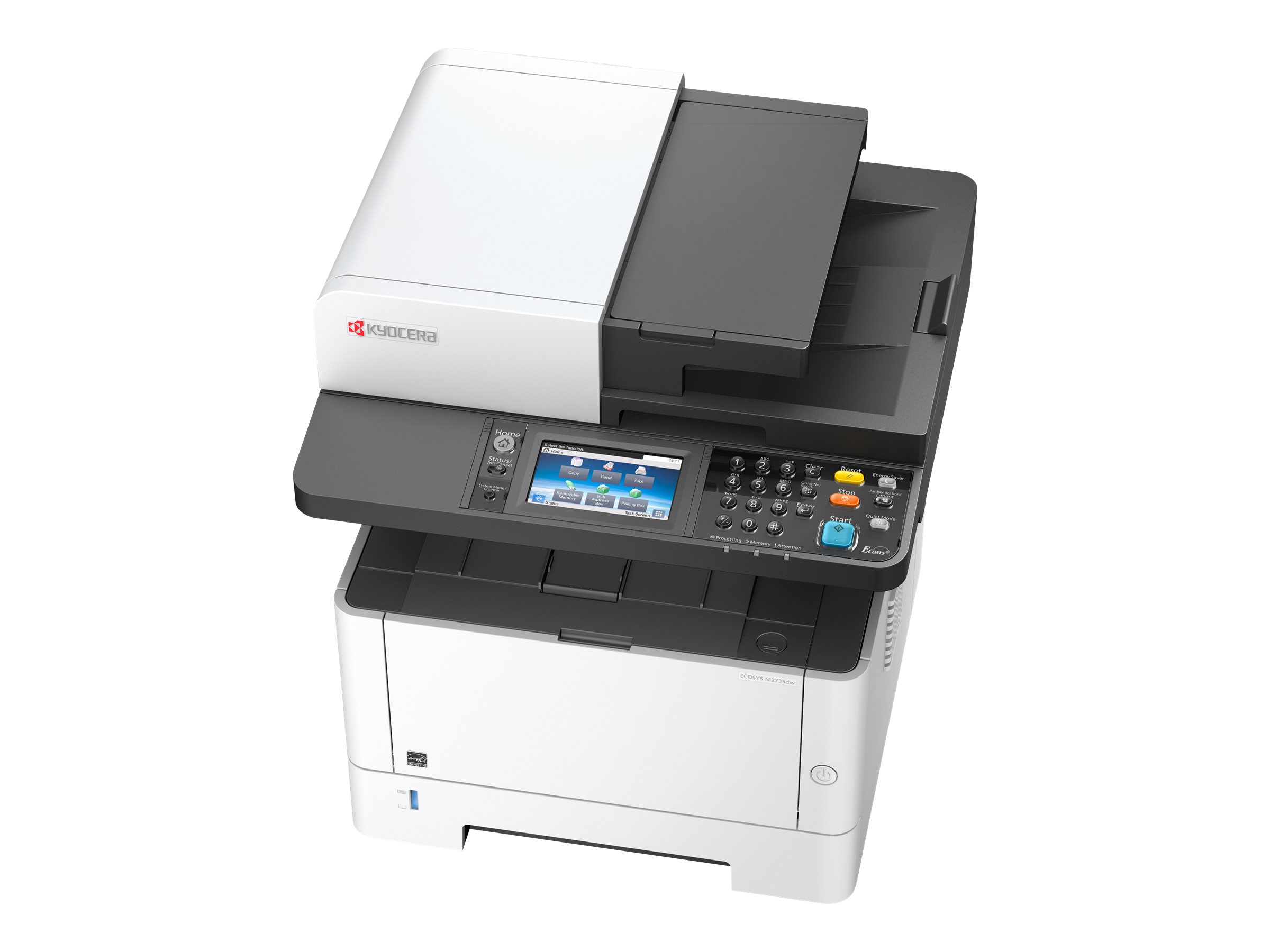 Kyocera ECOSYS M2735dw - Multifunktionsdrucker - s/w - Laser - Legal (216 x 356 mm)/A4 (210 x 297 mm) (Original) - A4/Legal (Medien) - bis zu 35 Seiten/Min. (Drucken) - 350 Blatt - 33.6 Kbps - USB 2.0, USB-Host, Gigabit LAN, Wi-Fi - mit 3 Jahre Kyocera Li