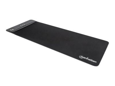 Manhattan XXL RGB LED Gaming Mousepad with Wireless Charger (10W) Smooth Top Surface Mat, Micro-textured surface for ultra-high precision with optical and laser mice (800x350x3mm), Adjustable Color-LED Lighting Modes, Non Slip Base,Water Resistant,Lifetime Warranty - Mauspad - mit RGB-Beleuchtung, induktives Laden (10 W max.) - Größe XXL - DC 5 - 9 V - Schwarz