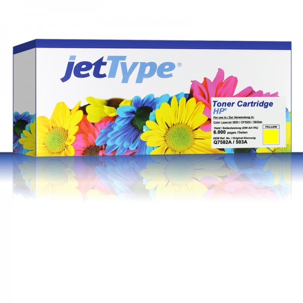 jetType Toner kompatibel zu HP Q7582A 503A gelb 6.000 Seiten 1 Stück