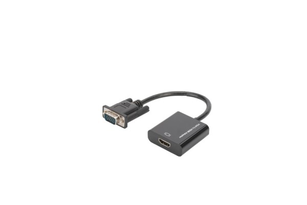 DIGITUS DA-70473 - Video- / Audio-Adapter - HD-15 (VGA) (M) bis HDMI (W) - 15 cm - Schwarz - 1080p-Unterstützung
