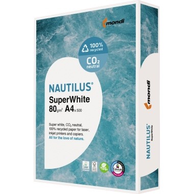 Nautilus Kopierpapier SuperWhite 2100005086 DIN A4 500 Bl./Pack.