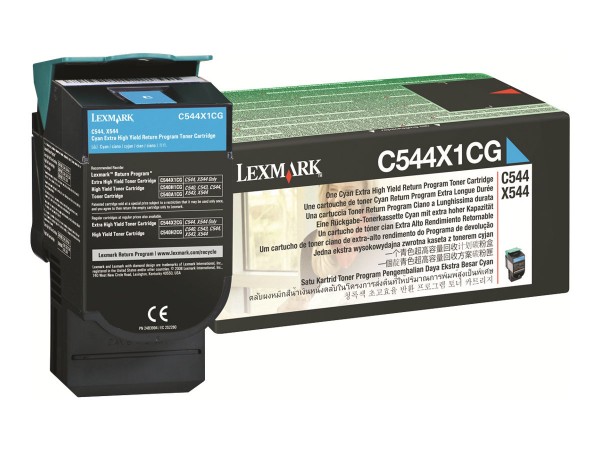 Lexmark - Besonders hohe Ergiebigkeit - Cyan - Original - Tonerpatrone LCCP, LRP - für Lexmark C544, C546, X544, X546, X548