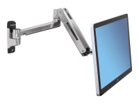 Ergotron LX HD Sit-Stand Wall Arm - Befestigungskit (Erweiterungsadapter, VESA-Adapter, Steh-Sitz-Arm, Wandhalterung) für LCD-Display - Polished Aluminum - Bildschirmgröße: bis zu 116,8 cm (bis zu 46 Zoll)