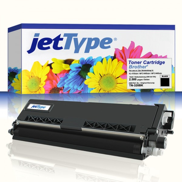 jetType Toner kompatibel zu Brother TN-320BK schwarz 2.500 Seiten 1 Stück