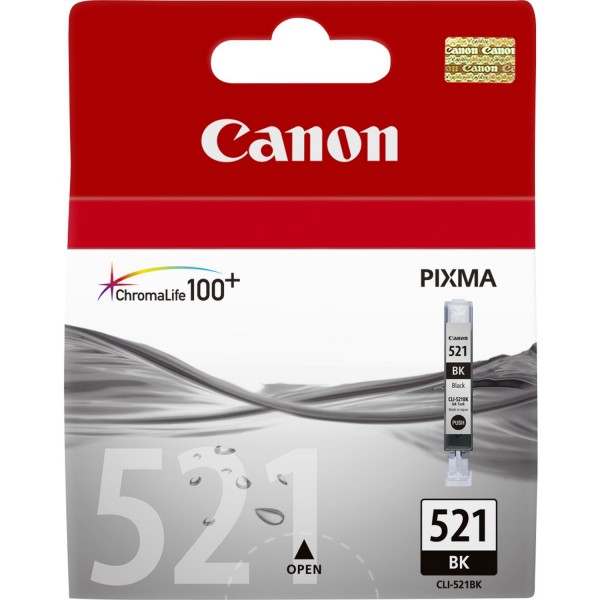 Canon CLI-521BK - 9 ml - Photo schwarz - Original - Tintenbehälter - für PIXMA iP3600, iP4700, MP540, MP550, MP560, MP620, MP630, MP640, MP980, MP990, MX860, MX870