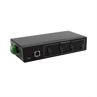 Exsys GmbH 4 Port USB 2.0 Metall-HUB für Tisch Wand- und DIN-Rail Montage 15KV ESD