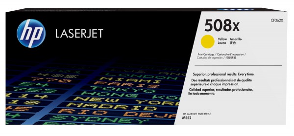HP 508X - Hohe Ergiebigkeit - Gelb - Original - LaserJet - Tonerpatrone (CF362X) - für LaserJet Enterprise MFP M577; LaserJet Enterprise Flow MFP M577