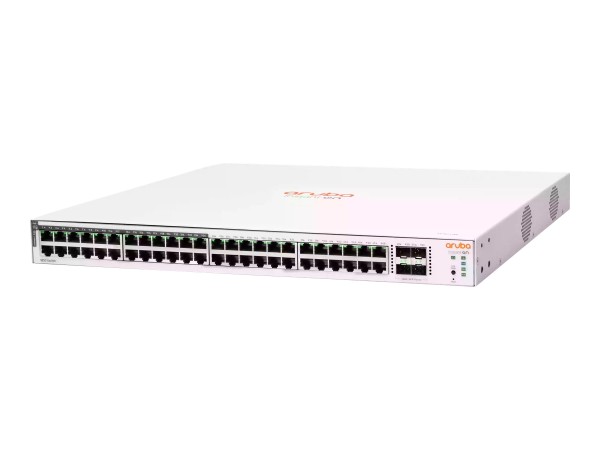 HPE Aruba Instant On 1830 48G 24p Class4 PoE 4SFP 370W Switch - Switch - Smart - 24 x 10/100/1000 + 24 x 10/100/1000 (PoE+) + 4 x Gigabit SFP - Desktop, an Rack montierbar - PoE+ (370 W)