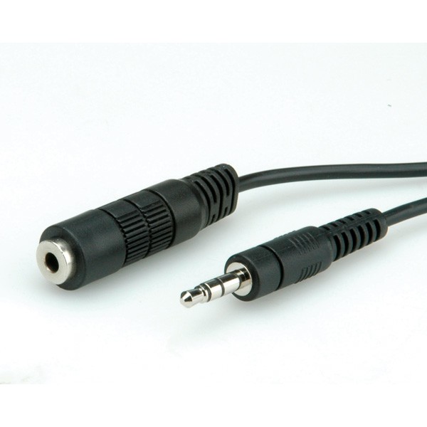 Roline - Audioverlängerungskabel - Stereo Mini-Klinkenstecker männlich zu Stereo Mini-Klinkenstecker weiblich - 3 m - abgeschirmt - Schwarz