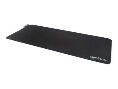 Manhattan XXL RGB LED Gaming Mousepad Smooth Top Surface Mat, Micro-textured surface for ultra-high precision with optical and laser mice (800x350x3mm), Adjustable Color-LED Lighting Modes, Non Slip Base, Water Resistant, Stitched Edges, Black, Lifetime Warranty - Mauspad - mit RGB-Beleuchtung - Größe XXL - DC 5 V - Schwarz