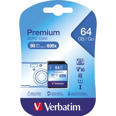Verbatim Premium - Flash-Speicherkarte - 64 GB - Class 10 - SDXC