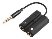 Sharkoon - Audio-Adapter - 4-poliger Mini-Stecker (M) bis Stereo Mini-Klinkenstecker (W)