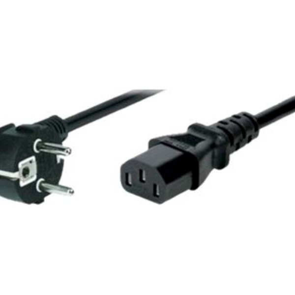 exertis Connect - Stromkabel - IEC 60320 C13 bis CEE 7/7 (M) - Wechselstrom 250 V - 10 A - 5 m - 90° Stecker - Schwarz