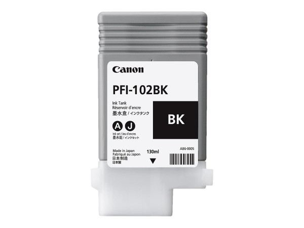 Canon PFI-102 BK - 130 ml - Schwarz - Original - Tintenbehälter - für imagePROGRAF iPF510, iPF605, iPF650, iPF655, iPF710, iPF720, iPF750, iPF755, LP17, LP24