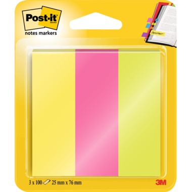 Post-it Haftstreifen Page Marker 671-3 25x76mm sortiert 3 St./Pack.