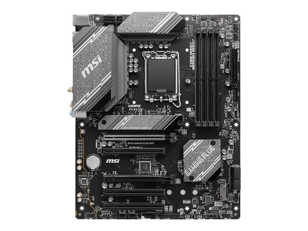 MSI B760 GAMING PLUS WIFI - Motherboard - ATX - LGA1700-Sockel - B760 Chipsatz - USB 3.2 Gen 1, USB 3.2 Gen 2, USB-C 3.2 Gen2 - 2.5 Gigabit LAN, Bluetooth, Wi-Fi - Onboard-Grafik (CPU erforderlich) - HD Audio (8-Kanal)