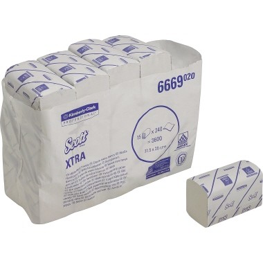 Scott Papierhandtuch XTRA 6669 Interfold 1-lg. ws 15x240 St./Pack.