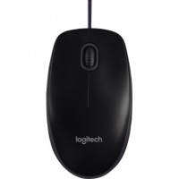 Logitech B100 - Maus - rechts- und linkshändig - optisch - 3 Tasten - kabelgebunden - USB - Schwarz