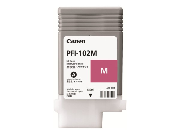 Canon PFI-102 M - 130 ml - Magenta - Original - Tintenbehälter - für imagePROGRAF iPF500, iPF510, IPF600, iPF605, iPF610, iPF700, iPF710, iPF720, LP17, LP24