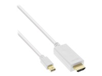 InLine - Adapterkabel - Mini DisplayPort männlich zu HDMI männlich - 2 m - Dreifachisolierung - weiß - 4K Unterstützung