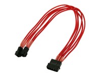 Nanoxia - Netzteil für Lüfter - 3 PIN Internal Power (M) bis interne Stromversorgung 4-polig, (nur für Lüfter) (M) - 30 cm - Rot