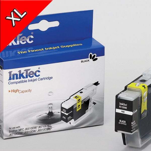 InkTec Tinte kompatibel zu Brother LC1280XLBK schwarz 28,5ml Große Füllmenge