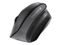 CHERRY MW 4500 - Vertikale Maus - ergonomisch - Für Rechtshänder - optisch - 6 Tasten - kabellos - 2.4 GHz - kabelloser Empfänger (USB) - Schwarz