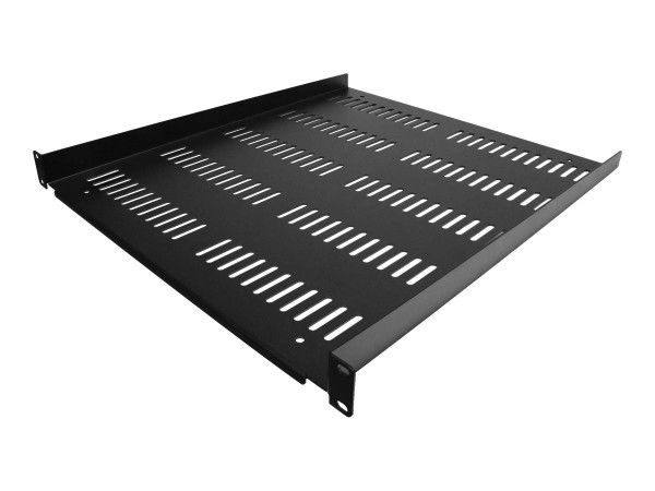 StarTech 1HE 19 Zoll Fachboden für netzwerk schrank - Freitragende perforierte Rack ablage für Serverschrank/Rack - Frontmontage - Belastbarkeit 25kg - 50cm tiefe - belüftet (SHELF-1U-20-FIXED-V) - Rack - Regal - Schwarz - 1U - 48.3 cm (19")