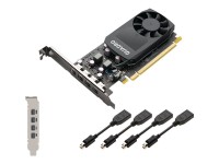 NVIDIA Quadro P1000 - Grafikkarten - Quadro P1000 - 4 GB GDDR5 - PCIe 3.0 x16 Low-Profile - 4 x Mini DisplayPort - Adapter im Lieferumfang enthalten