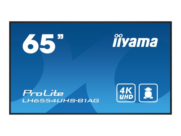 iiyama ProLite LH6554UHS-B1AG - 165 cm (65") Diagonalklasse (164 cm (64.5") sichtbar) LCD-Display mit LED-Hintergrundbeleuchtung - Digital Signage - mit integrierter Media Player, SDM Slot PC - 4K UHD (2160p) 3840 x 2160 - Schwarz, matte Oberfläche