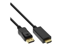 InLine - Adapterkabel - DisplayPort männlich zu HDMI männlich - 30 cm - Dreifachisolierung - Schwarz - 4K Unterstützung