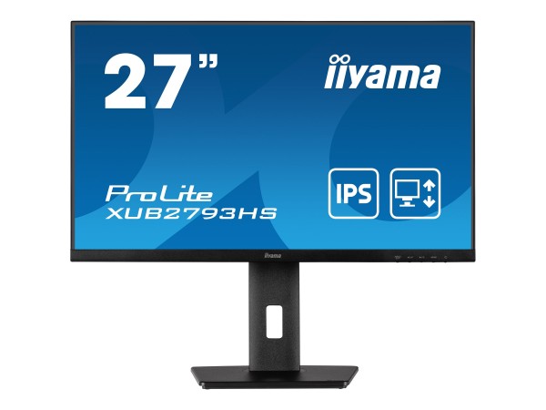 iiyama ProLite XUB2793HS-B6 - LED-Monitor - 68.6 cm (27") - 1920 x 1080 Full HD (1080p) @ 100 Hz - IPS - 250 cd/m² - 1000:1 - 1 ms - HDMI, DisplayPort - Lautsprecher - Schwarz, Matte