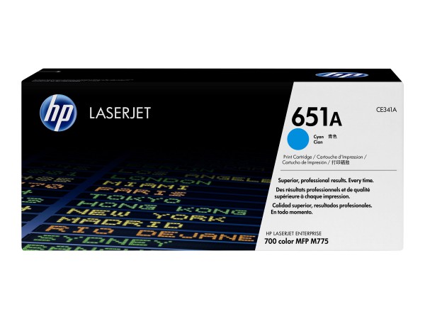 HP 651A - Cyan - original - LaserJet - Tonerpatrone (CE341A) - für Color LaserJet Enterprise MFP M775dn, MFP M775f, MFP M775z, MFP M775z+