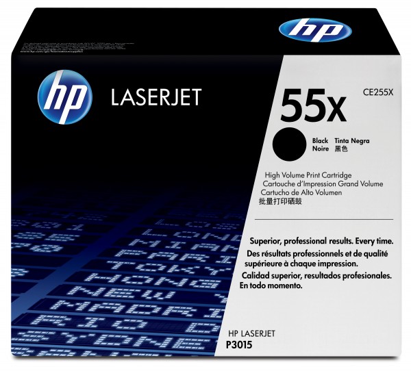 HP 55X - Hohe Ergiebigkeit - Schwarz - Original - LaserJet - Tonerpatrone (CE255X) - für LaserJet Enterprise MFP M525, P3015; LaserJet Enterprise Flow MFP M525