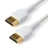 StarTech RHDMM1MPW HDMI Kabel (4K 60Hz, 1m, High Speed, HDMI 2.0, TPE- Kabel, mit Ethernet, robust, Aramidfaser) weiß - Premium Highspeed - HDMI-Kabel mit Ethernet - HDMI männlich zu HDMI männlich - 1 m - weiß - für P/N: TB3DKM2HDL