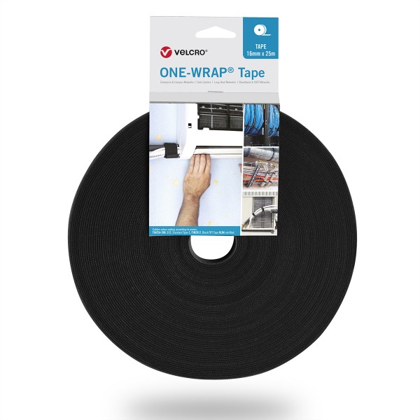 VELCRO One Wrap Band 25 m x 10 mm Schwarz VEL-OW64102