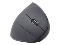 Gembird MUSW-ERGO-01 - Vertikale Maus - ergonomisch - Für Rechtshänder - 6 Tasten - kabellos - 2.4 GHz - kabelloser Empfänger (USB) - Schwarz