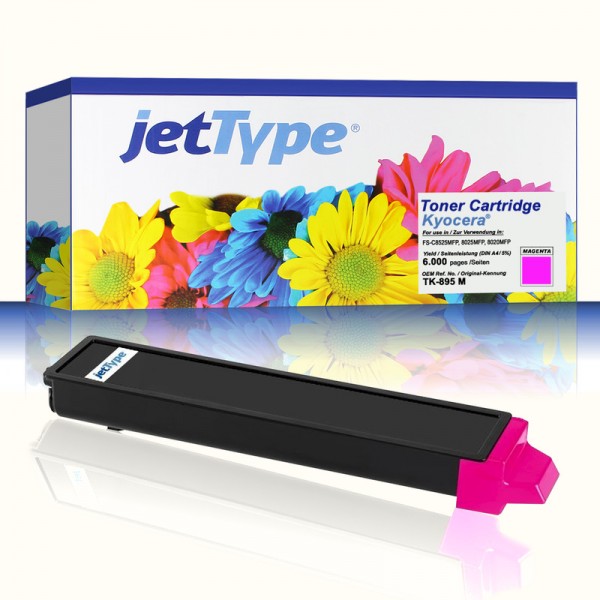 jetType Toner kompatibel zu Kyocera 1T0T2K0BNL TK895M Magenta 6.000 Seiten 1 Stück