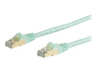 StarTech 6ASPAT10MAQ Patchkabel CAT6a  (10 m, turkis, RJ45-Snagless-Steckverbinder, CAT6a-STP-Kabel, Kupferdraht, Netzwerkkabel) - Patch-Kabel - RJ-45 (M) zu RJ-45 (M) - 10 m - STP - CAT 6a - geformt, ohne Haken - Aquamarin