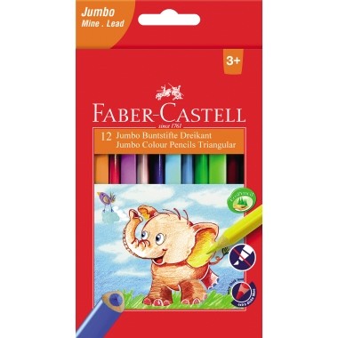 Faber-Castell Buntstift Jumbo 116501 dreikant sort. 12 St./Pack.