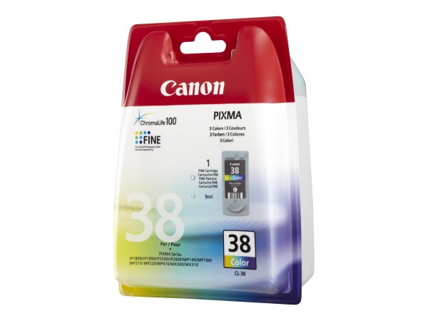Canon CL-38 - 9 ml - Farbe (Cyan, Magenta, Gelb) - Original - Tintenpatrone - für PIXMA iP1800, iP1900, iP2500, iP2600, MP140, MP190, MP210, MP220, MP470, MX300, MX310