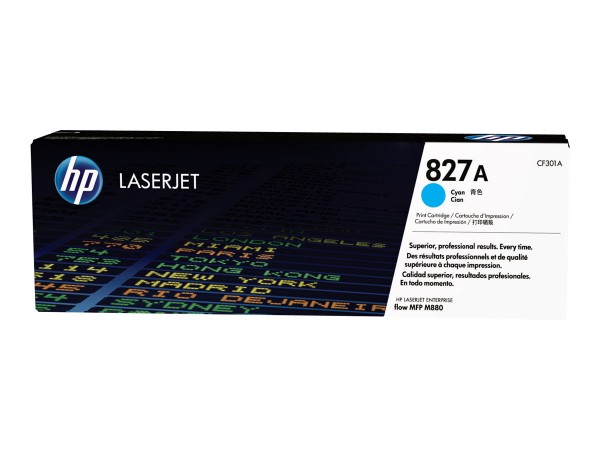 HP 827A - Cyan - Original - LaserJet - Tonerpatrone (CF301A) - für Color LaserJet Managed Flow MFP M880; LaserJet Enterprise Flow MFP M880