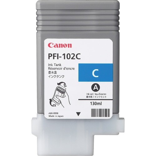 Canon PFI-102 C - 130 ml - Cyan - Original - Tintenbehälter - für imagePROGRAF iPF510, iPF605, iPF650, iPF655, iPF720, iPF750, iPF755, iPF760, iPF765