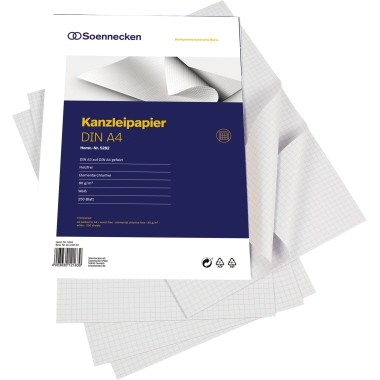 Soennecken Kanzleipapier 5282 A3/A4 o. Korrekturrand kar. 250 Bl./Pack.