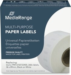 MEDIARANGE ge Schriftband 36x89mm schw/weiß Dymo 99012/S0722400 260Stk