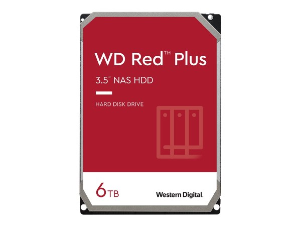 WD Red Plus WD60EFPX - Festplatte - 6 TB - intern - 3.5" (8.9 cm) - SATA 6Gb/s - 5400 rpm - Puffer: 256 MB