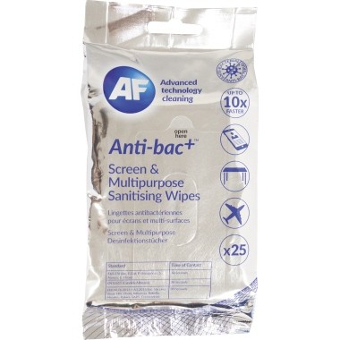 AF Reinigungstuch Anti-bac+ ABTW025P 25 St./Pack.