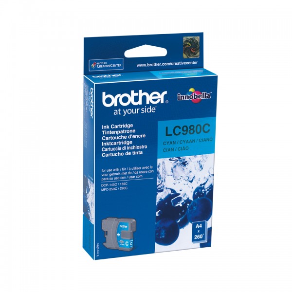 Brother LC980C - Cyan - Original - Tintenpatrone - für Brother DCP-145, 163, 167, 193, 195, 197, 365, 373, 375, 377, MFC-250, 255, 290, 295, 297