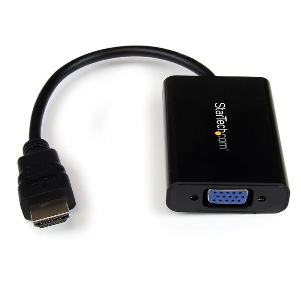 StarTech HDMI auf VGA Video Konverter / Wandler mit 2 Kanal Audio - hd zu VGA adapter 1080p - max. Auflösung 1920x1080 - Videoschnittstellen-Converter - HDMI männlich bis HD-15 (VGA), Mini-Stecker, Micro-USB Typ B weiblich - 25 cm - Schwarz - 1080p-Unterstützung, aktiv - für P/N: DK30CH2DEP, DK30CH2DEPUE, MST30C2DPPD